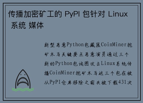 传播加密矿工的 PyPI 包针对 Linux 系统 媒体 传播加密矿工的 PyPI 包针对 Linux 系统 媒体